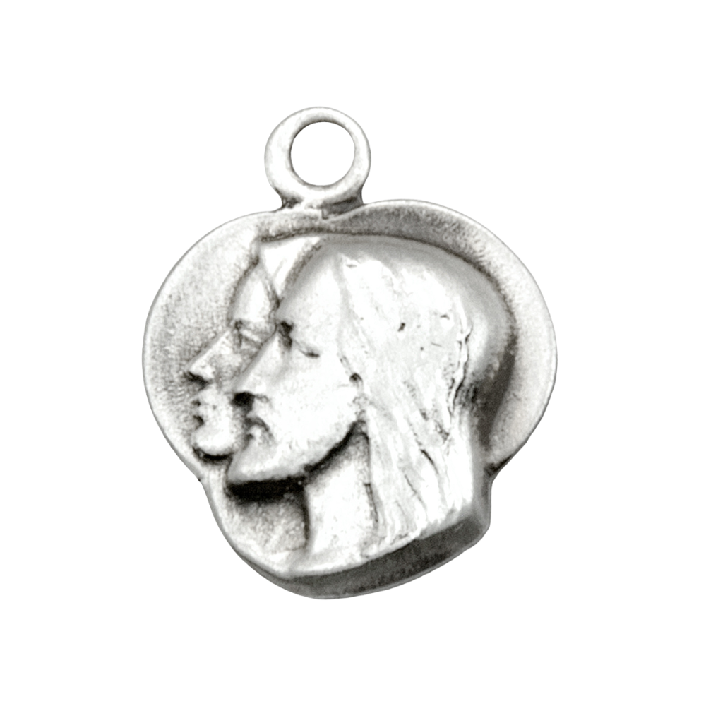 Jesus through Mary Medal Sterling Silver Pendant — 18" Chain, Gift Box Included