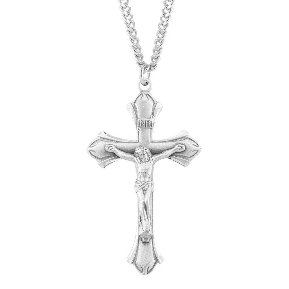 Sterling Silver Flare End Crucifix, Catholic Gift, Made in USA
