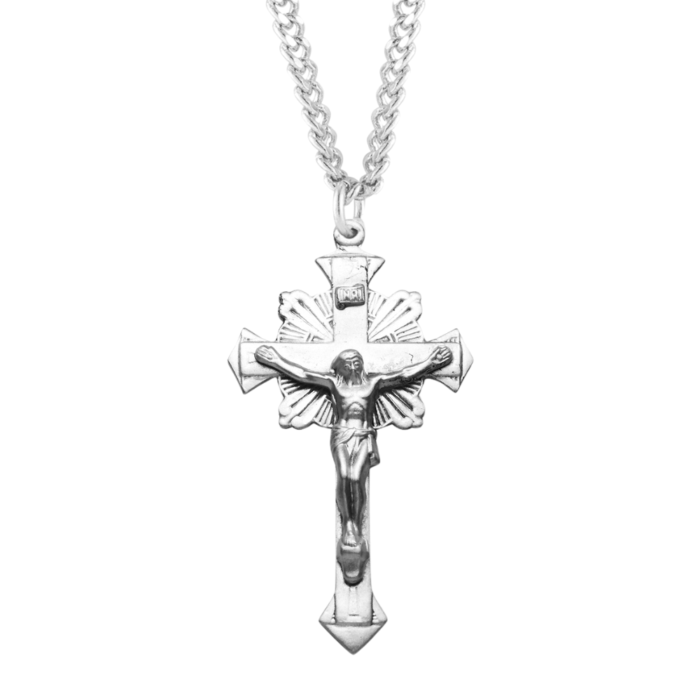 Flare End Sterling Silver Crucifix, Catholic Gift, Made in USA
