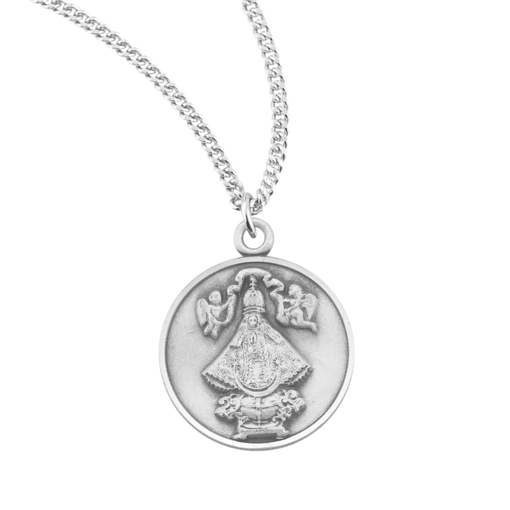 7/8" Medium Round Virgin DeSan Juan Medal on an , Catholic Gift, Made in USA
