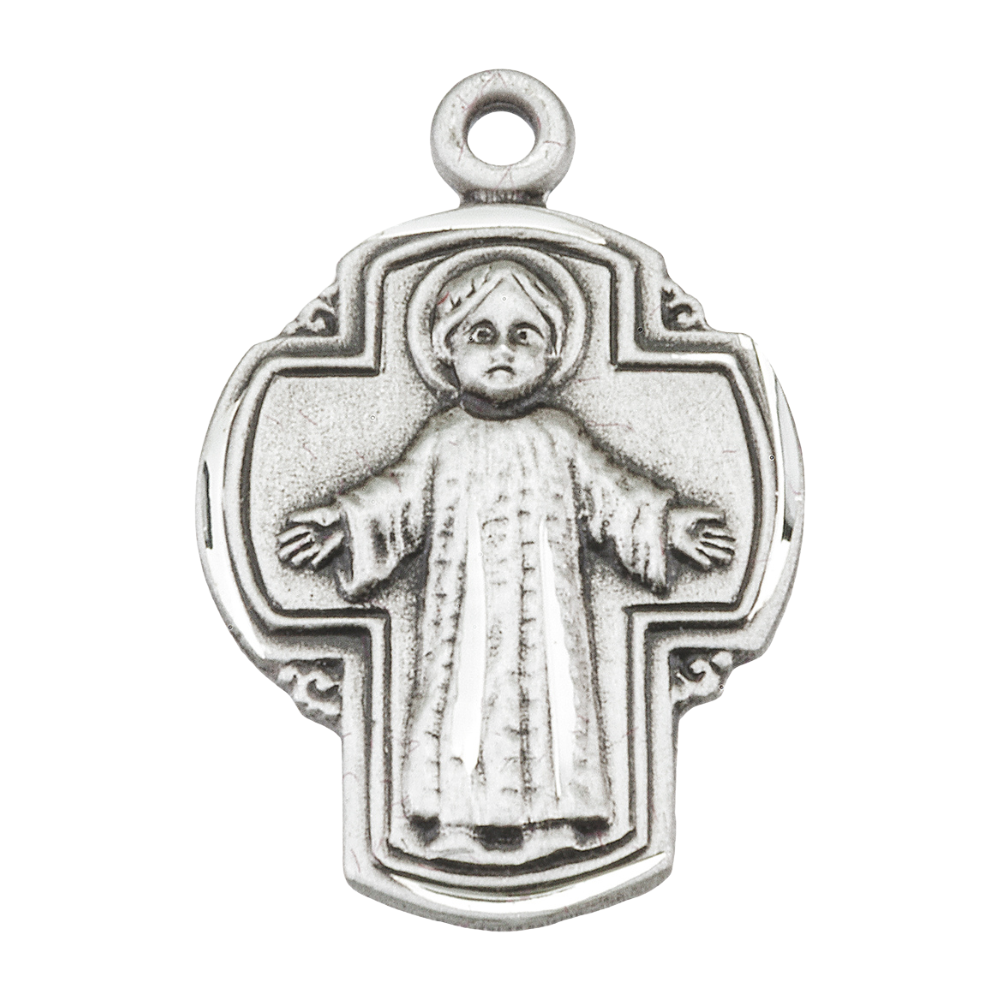 Christ the Child Cross Sterling Silver Necklace — 18" Chain, Gift Box Included
