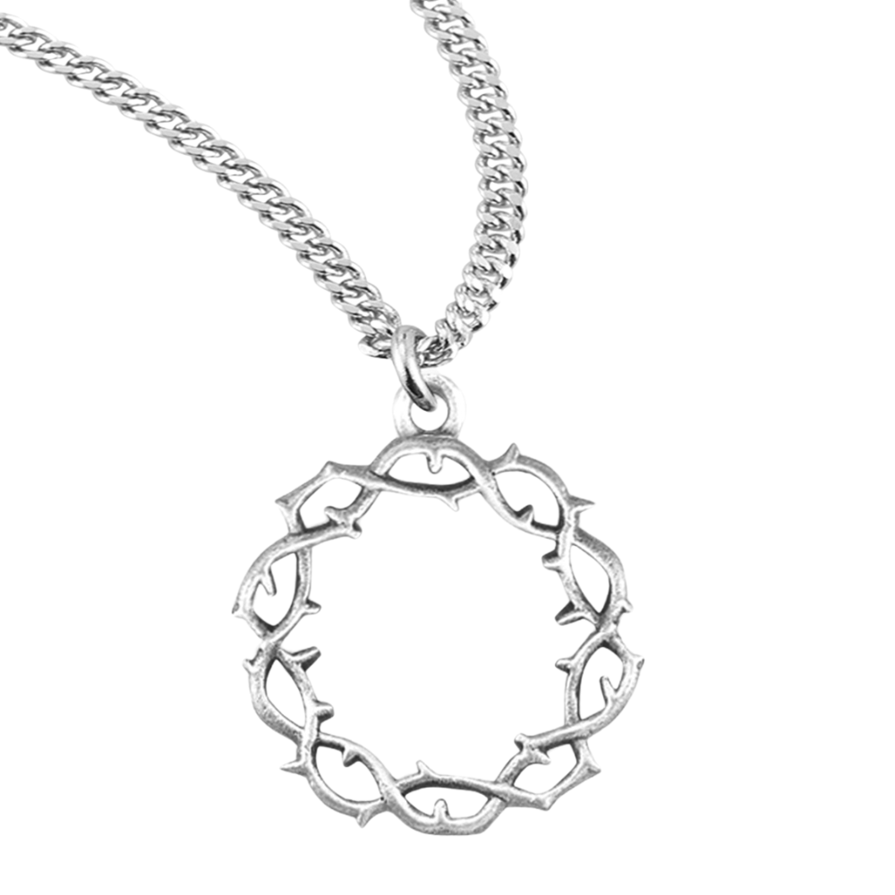 Crown of Thorns Sterling Silver Medal, Catholic Gift, Made in USA