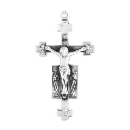 Sterling Silver Angels Crucifix with Cross Tips, Catholic Gift, Made in USA