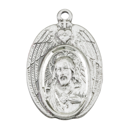 Scapular Sacred Heart of Jesus Sterling Silver Medal — 18" Chain, Made in USA