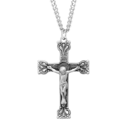 Sterling Silver Highly Detailed Crucifix, Catholic Gift, Made in USA