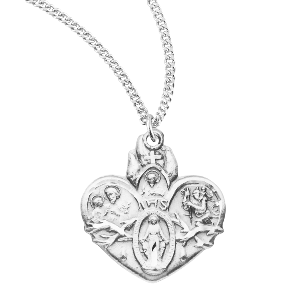 Sterling Silver SHJ 4-Way , Catholic Gift, Made in USA
