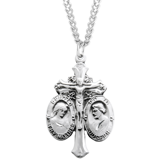 Sterling Silver Jesus-Mary-Joseph Medal, Catholic Gift, Made in USA