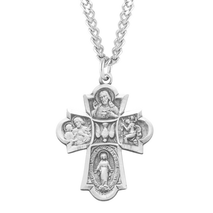 Sterling Silver Med 4-Way, Catholic Gift, Made in USA