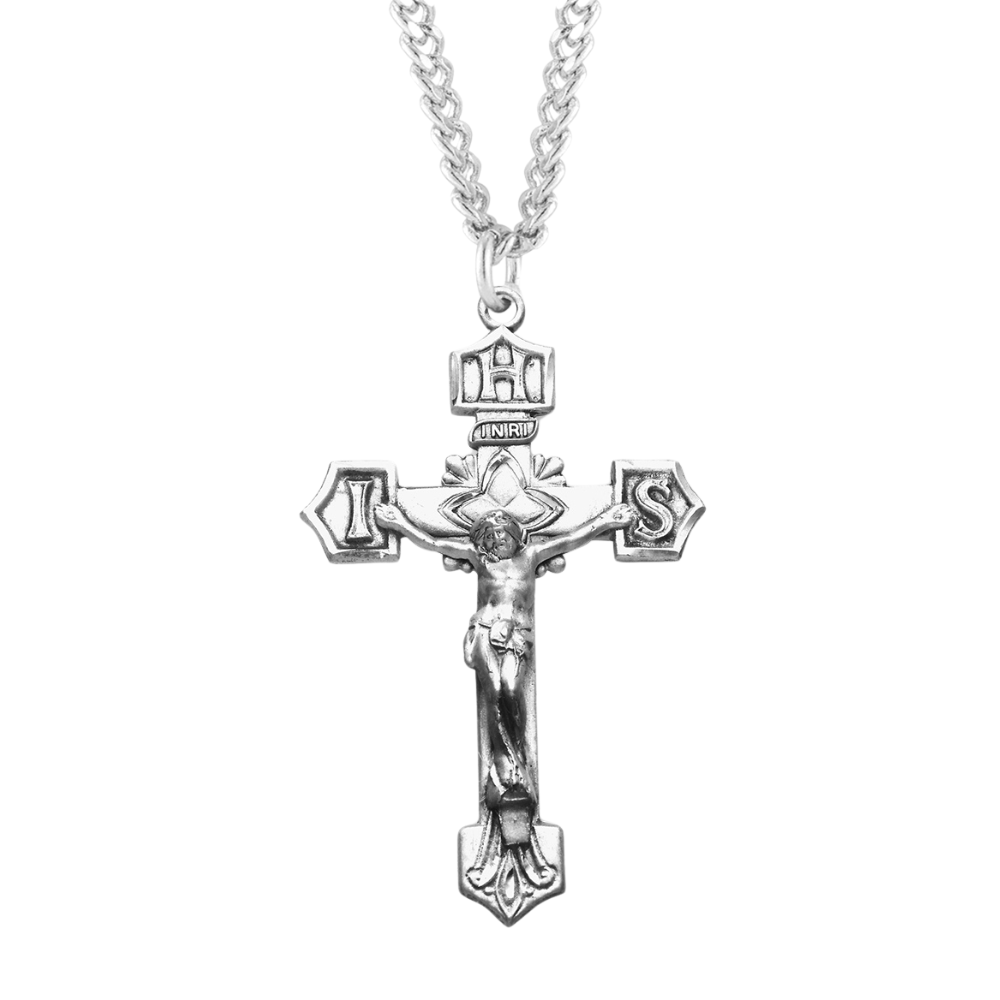 Sterling Silver IHS Crucifix, Catholic Gift, Made in USA