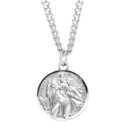 Saint Christopher and Saint Raphael Double Sided Sterling Silver Medal, Catholic Gift, Made in USA