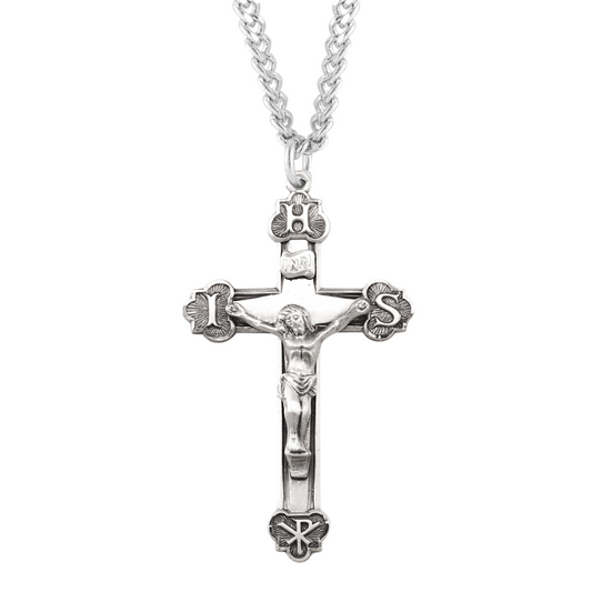 Sterling Silver IHS Crucifix, Catholic Gift, Made in USA