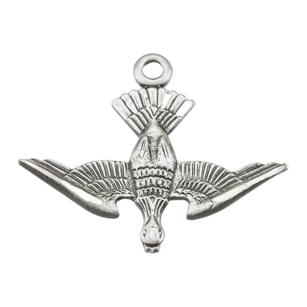 Holy Spirit Sterling Silver Medal Pendant — 20" Chain, Gift Box Included