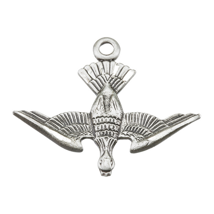Holy Spirit Sterling Silver Medal Pendant — 20" Chain, Gift Box Included