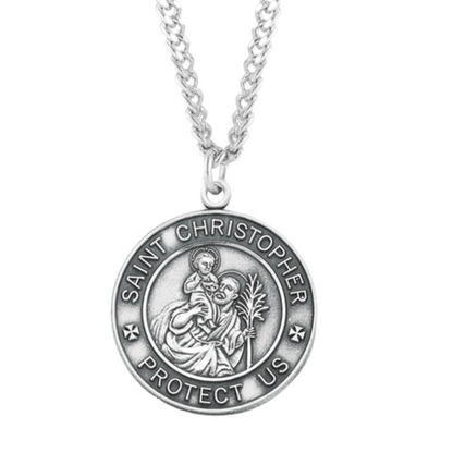 Saint Christopher Round Military Medal, Catholic Gift, Made in USA