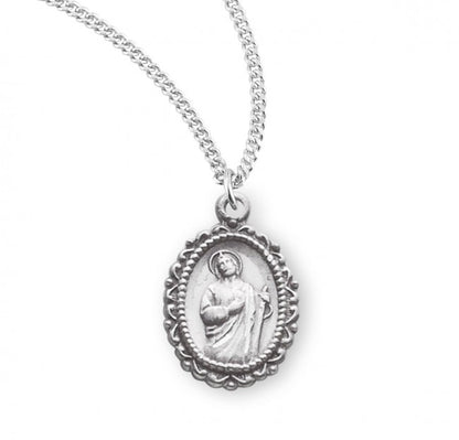 Saint Jude Oval Sterling Silver Medal, Catholic Gift, Made in USA