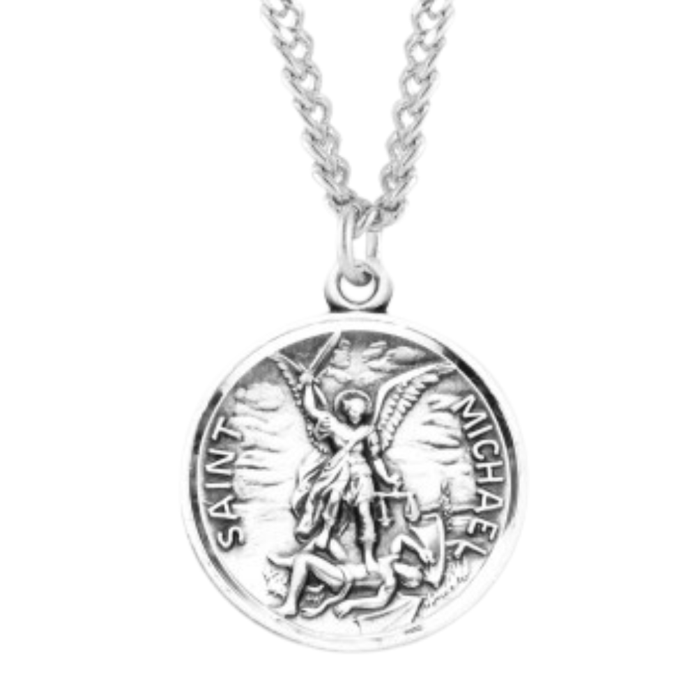 Sterling Silver St. Michael w/Prayer Back , Catholic Gift, Made in USA