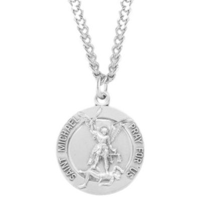 Sterling Silver St. Michael w/Guardian Angel Back , Catholic Gift, Made in USA