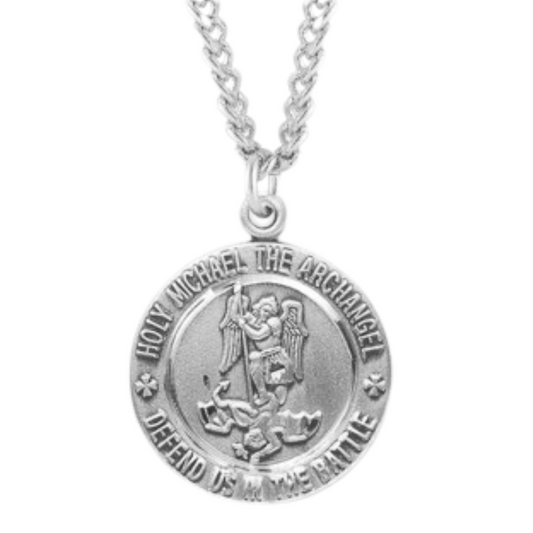 Sterling Silver St. Michael Defend Us In Battle , Catholic Gift, Made in USA