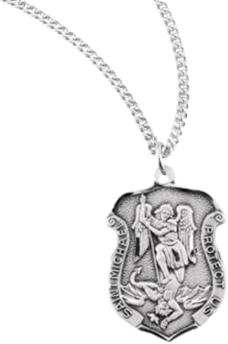 Saint Michael Sterling Silver Badge Medal, Catholic Gift, Made in USA