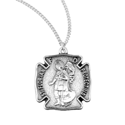 Saint Florian Sterling Silver Firefighters Medal, Catholic Gift, Made in USA