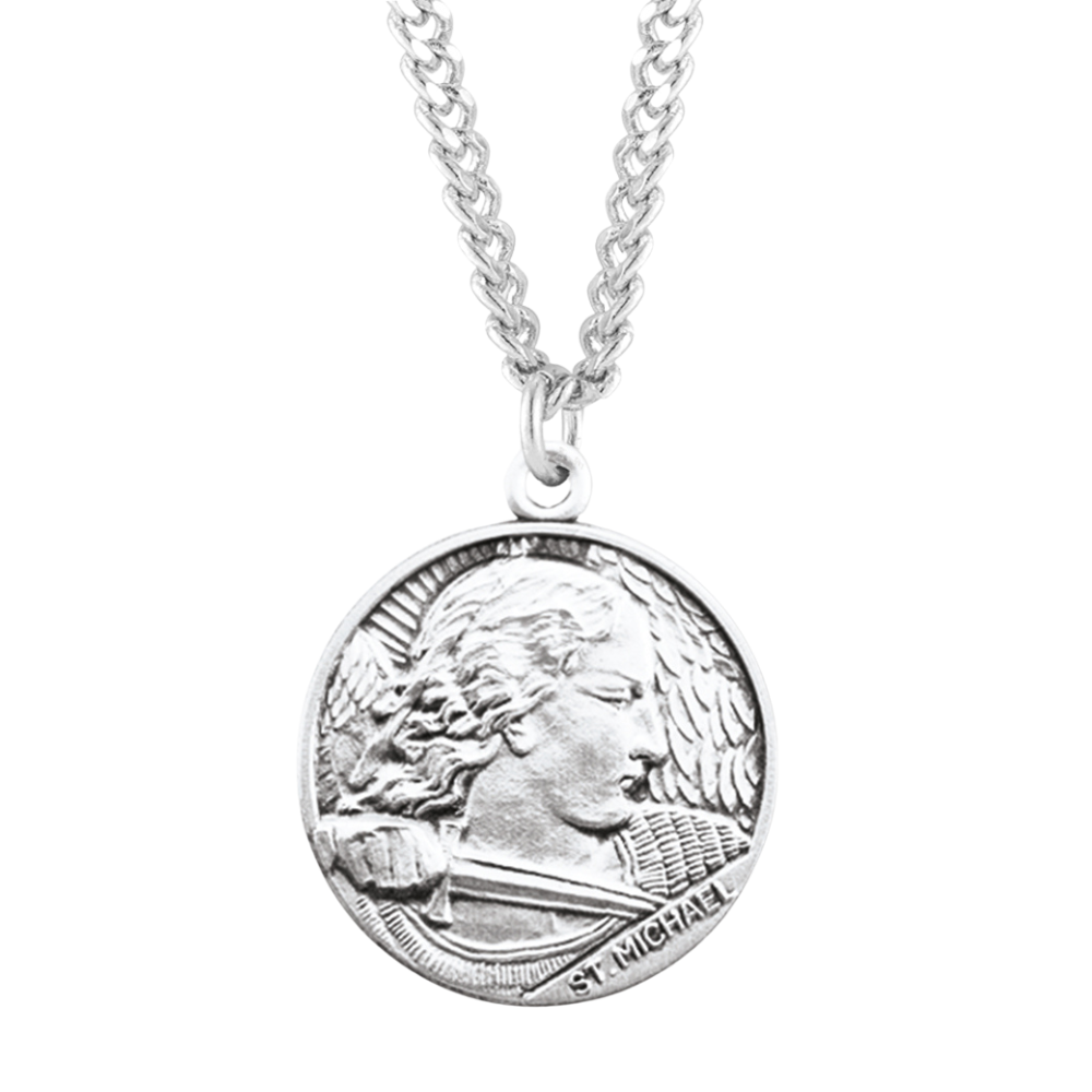 Saint Michael Round Sterling Silver Medal, Catholic Gift, Made in USA