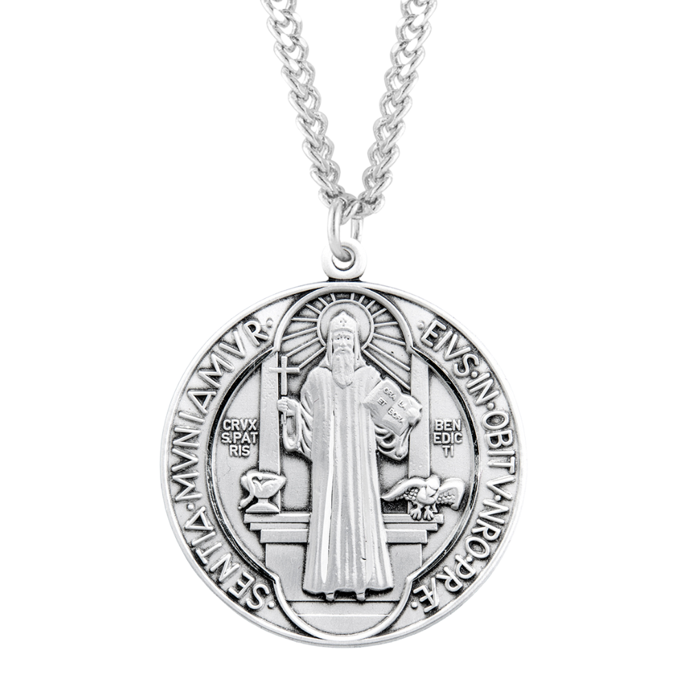 Sterling Silver St. Benedict Medal, Catholic Gift, Made in USA