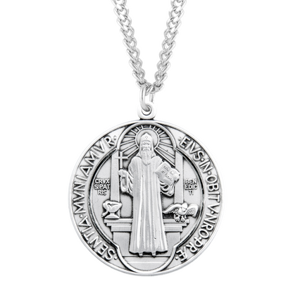 Sterling Silver St. Benedict Medal, Catholic Gift, Made in USA