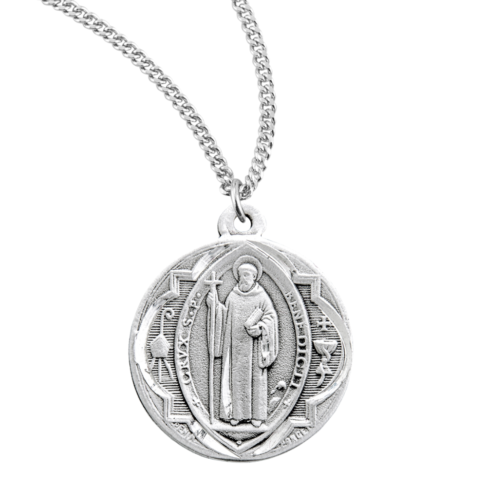 13/16" St. Benedict Medal on an , Catholic Gift, Made in USA