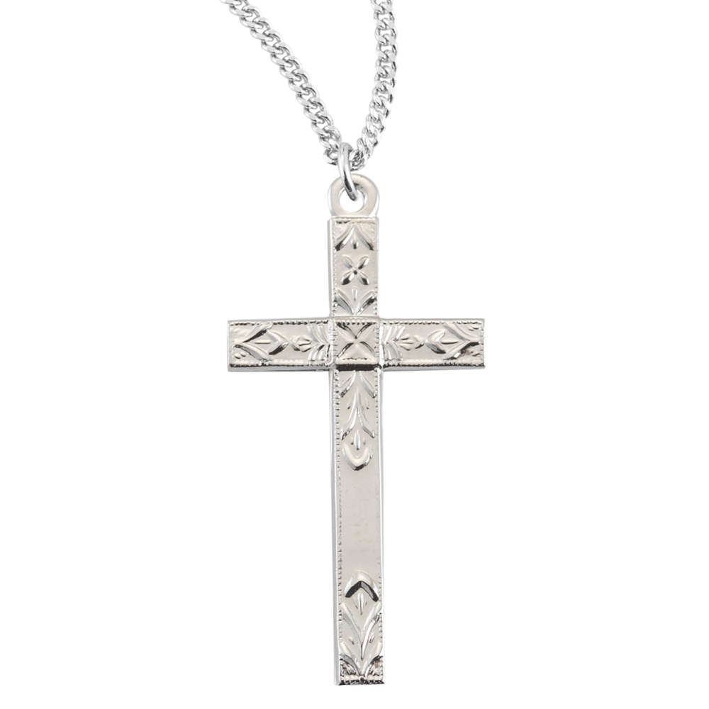 Sterling Silver Finely Detailed Cross, Catholic Gift, Made in USA