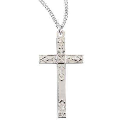 Sterling Silver Finely Detailed Cross, Catholic Gift, Made in USA
