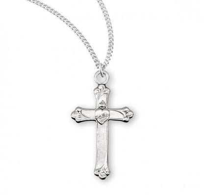 Sacred Heart Sterling Silver Cross, Catholic Gift, Made in USA