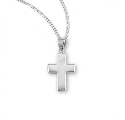 Plain Wide Sterling Silver Cross, Catholic Gift, Made in USA