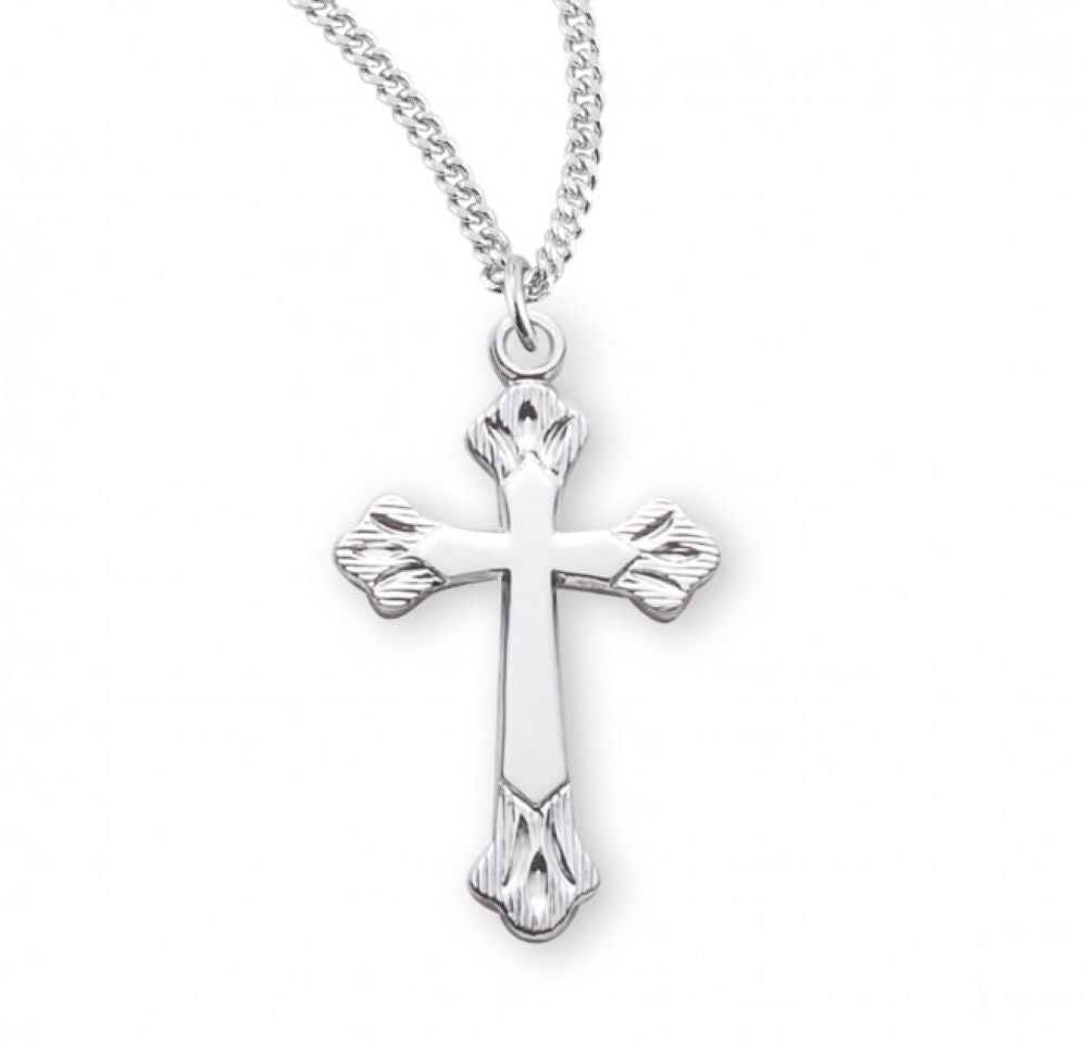 Sterling Silver Flare Tipped Cross, Catholic Gift, Made in USA