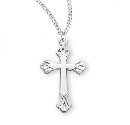 Sterling Silver Flare Tipped Cross, Catholic Gift, Made in USA