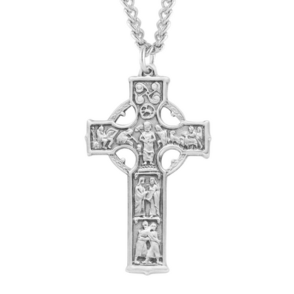 Sterling Silver Irish Celtic cross, Catholic Gift, Made in USA