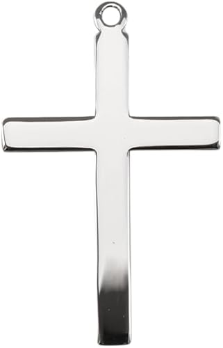 Plain Cross Sterling Silver Pendant Necklace — 20" Chain, Gift Box Included
