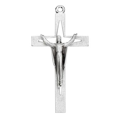 Risen Christ Sterling Silver Crucifix Pendant — 24" Chain, Gift Box Included