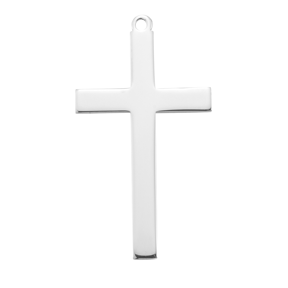 Latin Cross Sterling Silver Pendant — 24" Chain, Made in USA, Gift Box Included