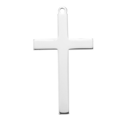 Latin Cross Sterling Silver Pendant — 24" Chain, Made in USA, Gift Box Included
