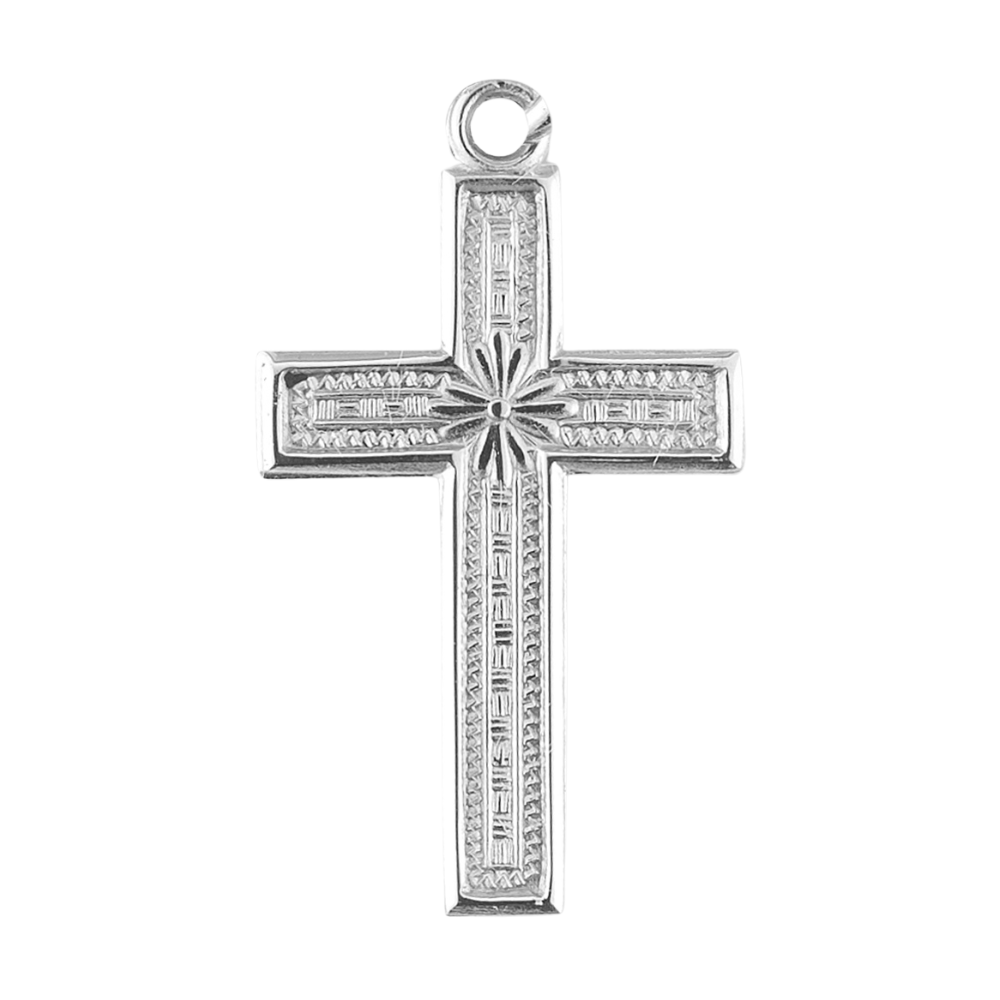 Sterling Silver Cross Pendant Necklace — 18" Chain, Made in USA, Gift Box Included