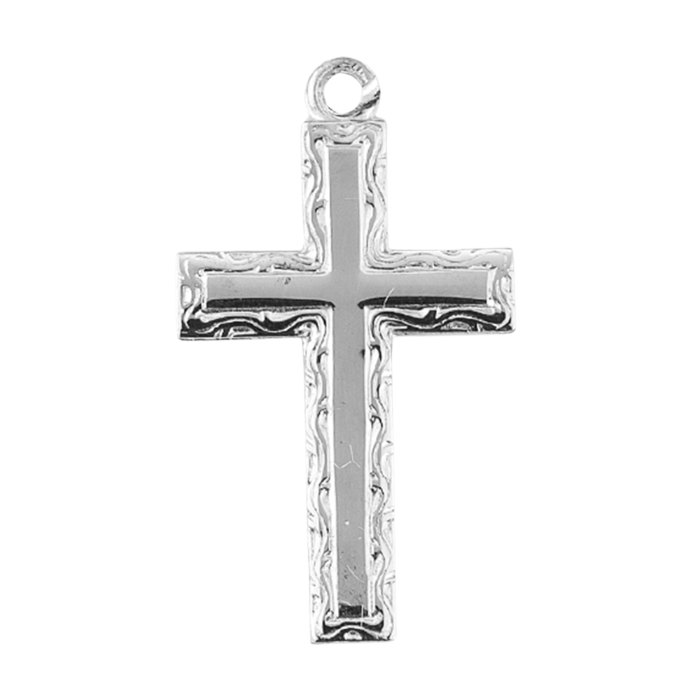 Sterling Silver Cross Pendant Necklace — 18" Chain, Made in USA, Gift Box Included