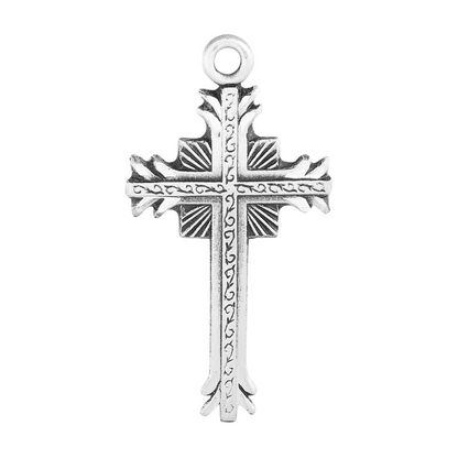 Flare Tipped Sterling Silver Cross Pendant — 18" Chain, Gift Box Included