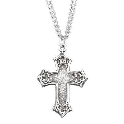 Sterling Silver Gothic Style Cross, Catholic Gift, Made in USA