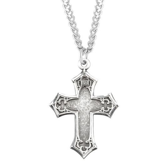 Sterling Silver Gothic Style Cross, Catholic Gift, Made in USA