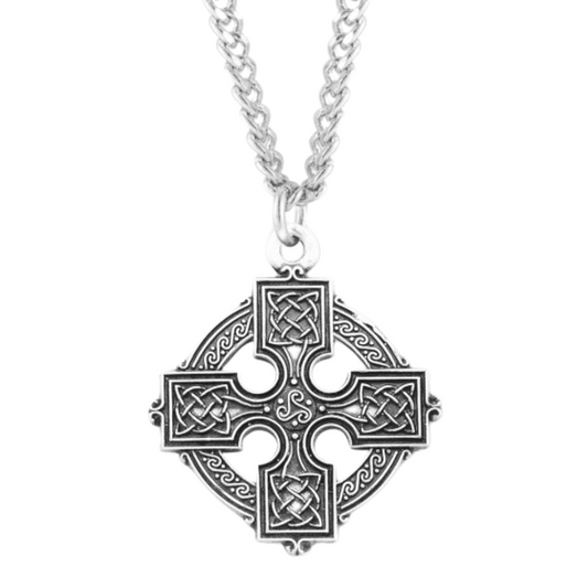 Sterling Silver Celtic Cross, Catholic Gift, Made in USA