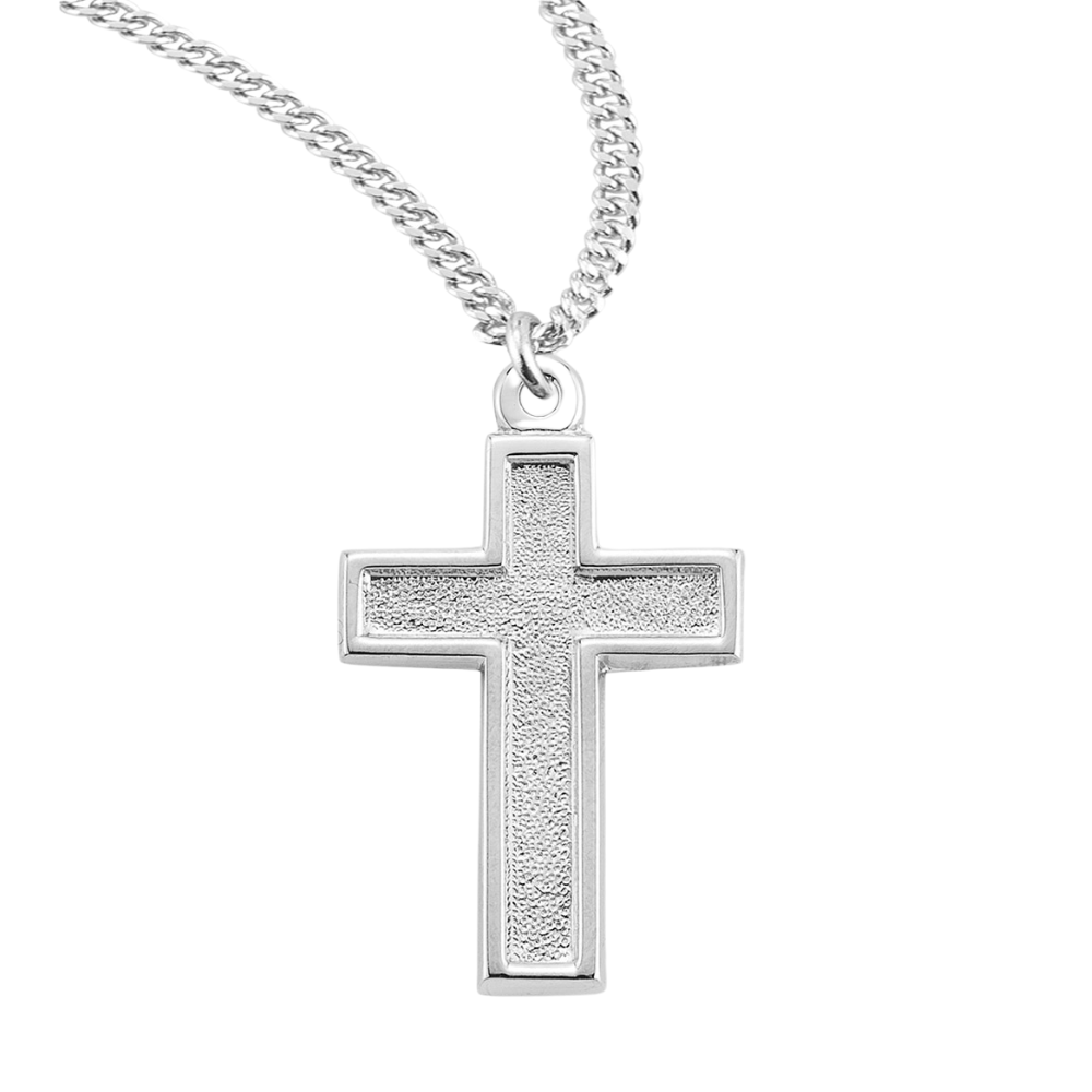 Sterling Silver Hammered Cross, Catholic Gift, Made in USA