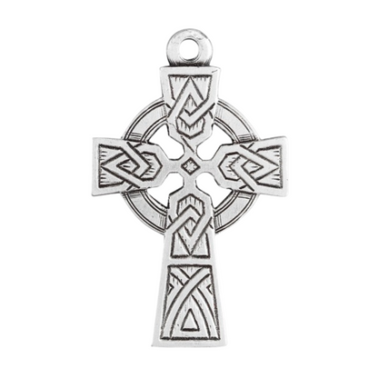 Celtic Cross Knot Sterling Silver Pendant — 18" Chain, Made in USA, Gift Box