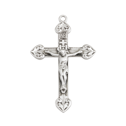 IHS Crucifix Sterling Silver Pendant Necklace — 24" Chain, Gift Box Included