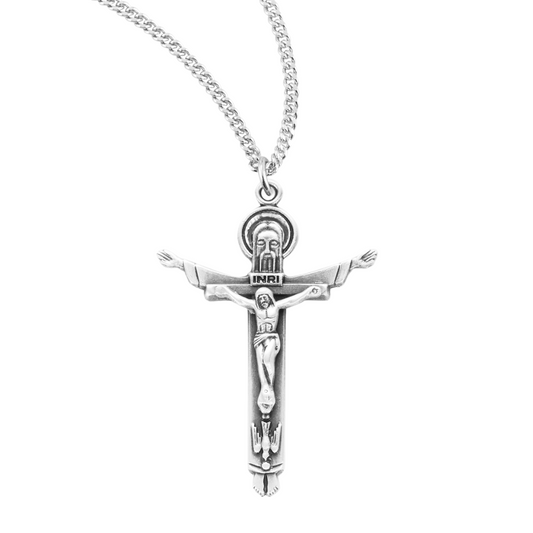 Sterling Silver Holy Trinity Crucifix, Catholic Gift, Made in USA