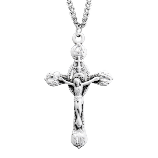 Monstrance Style Sterling Silver Crucifix, Catholic Gift, Made in USA